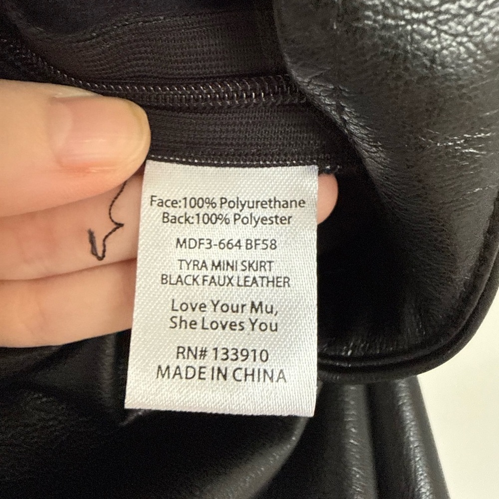 Show Me Your MuMu Tyra Black Pleather Mini Skirt - Picture 7 of 7
